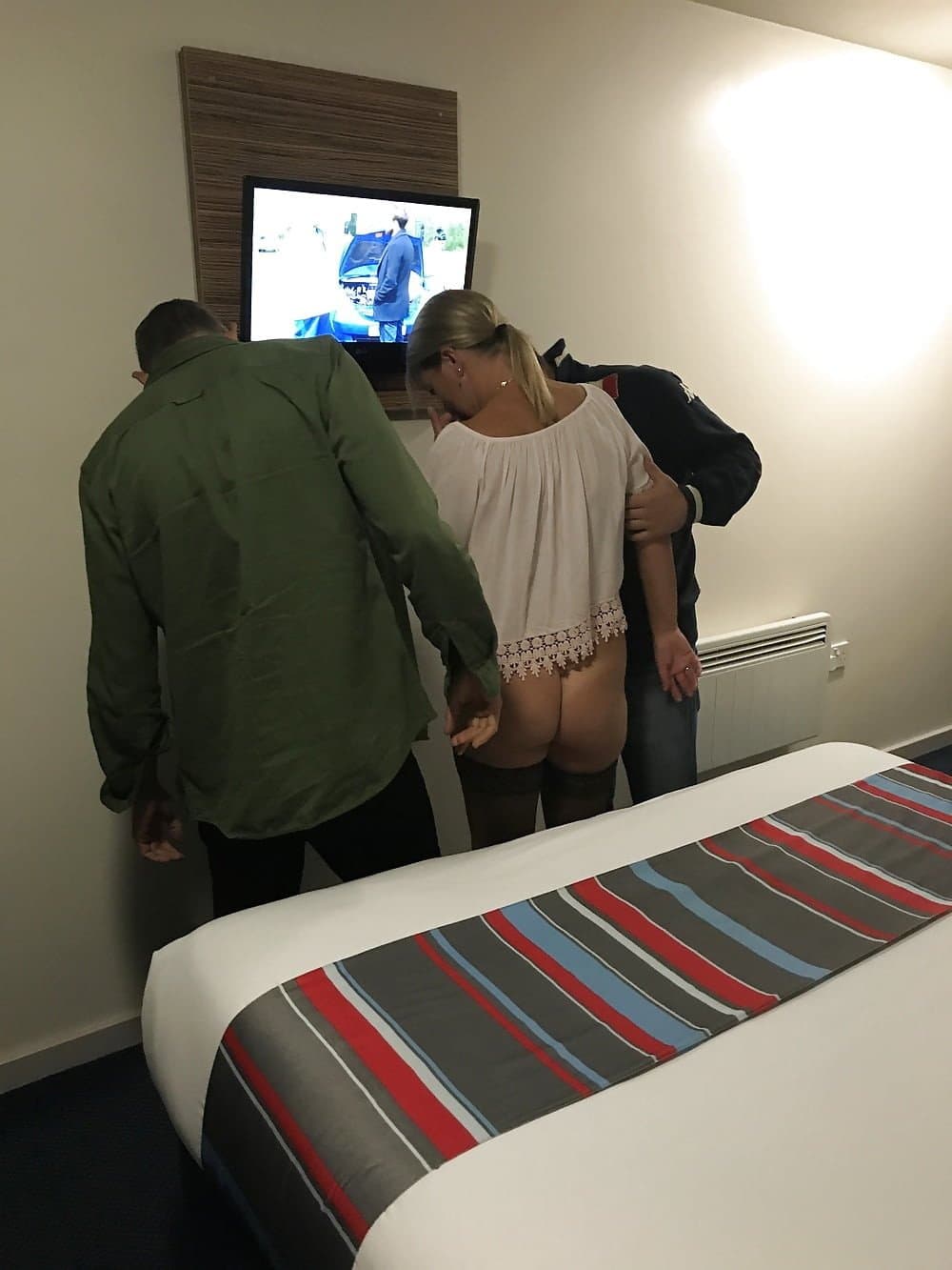 Amateur blonde swinger wife