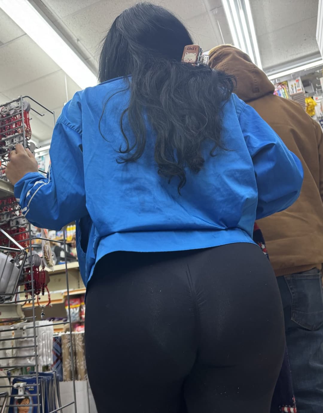 Slim Latina in black tights!