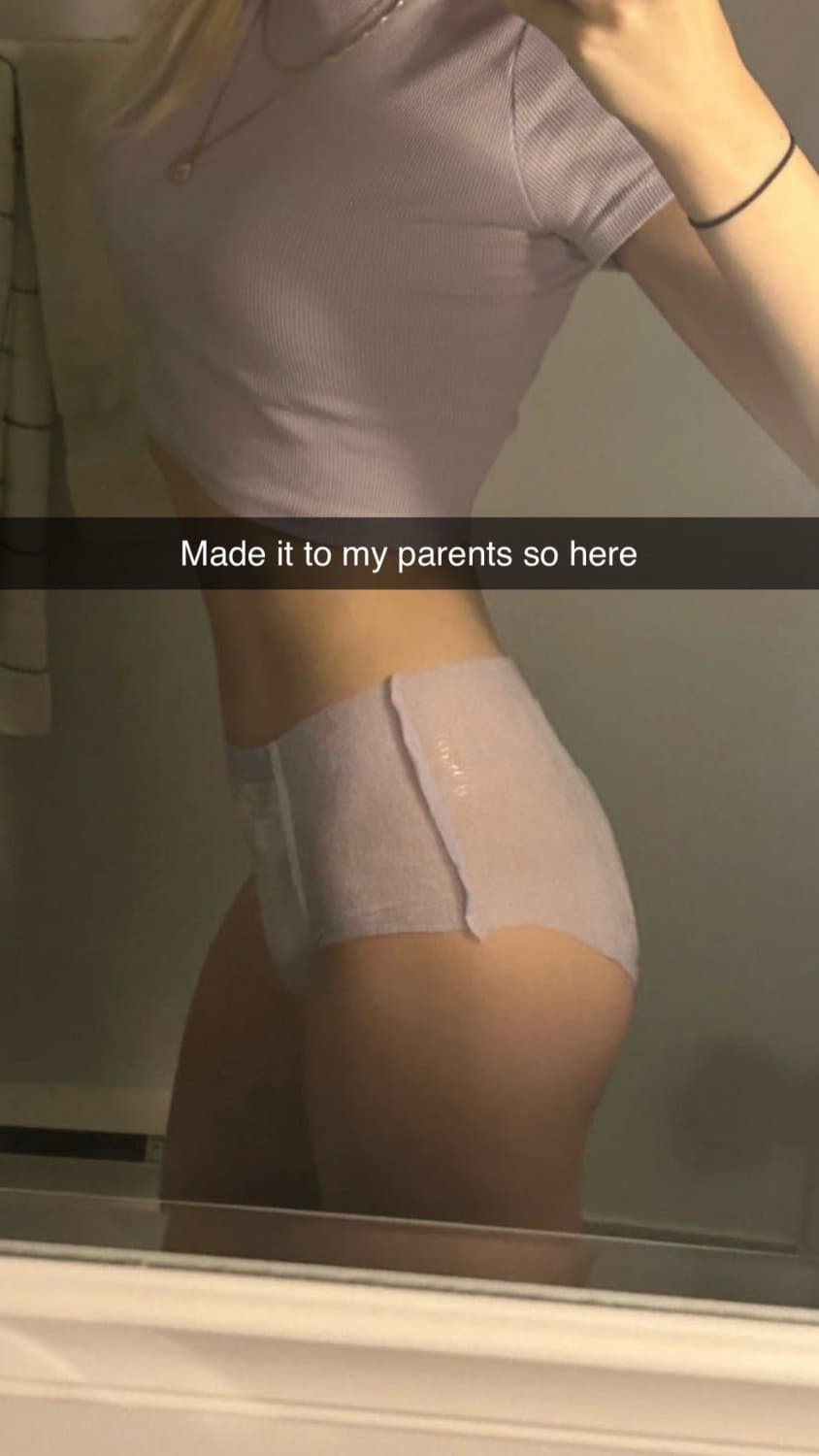 Hot college girl loves showing off her full diapers on snapchat
