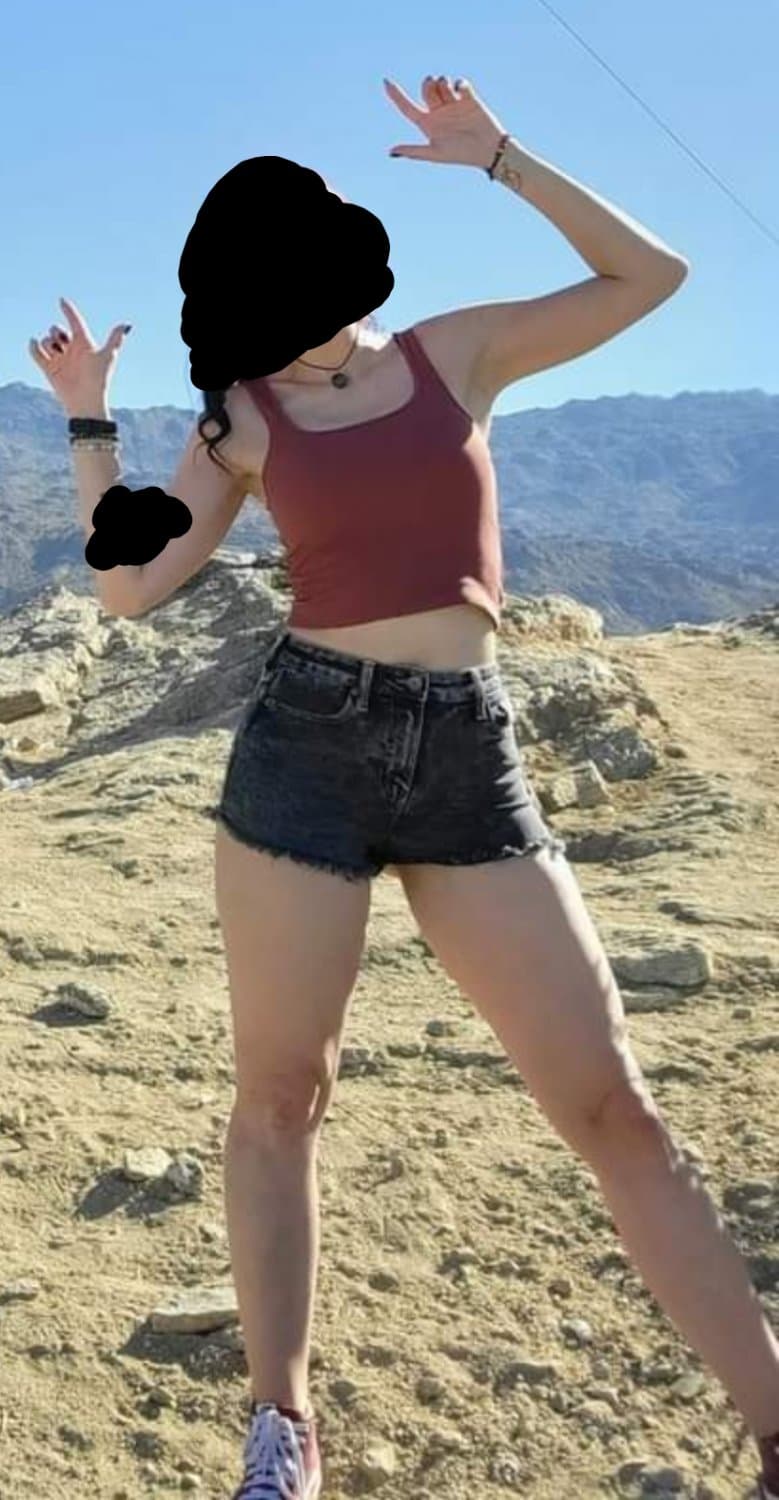 SIL was teasing me with her feet and thighs. Love her tanlines and long toes