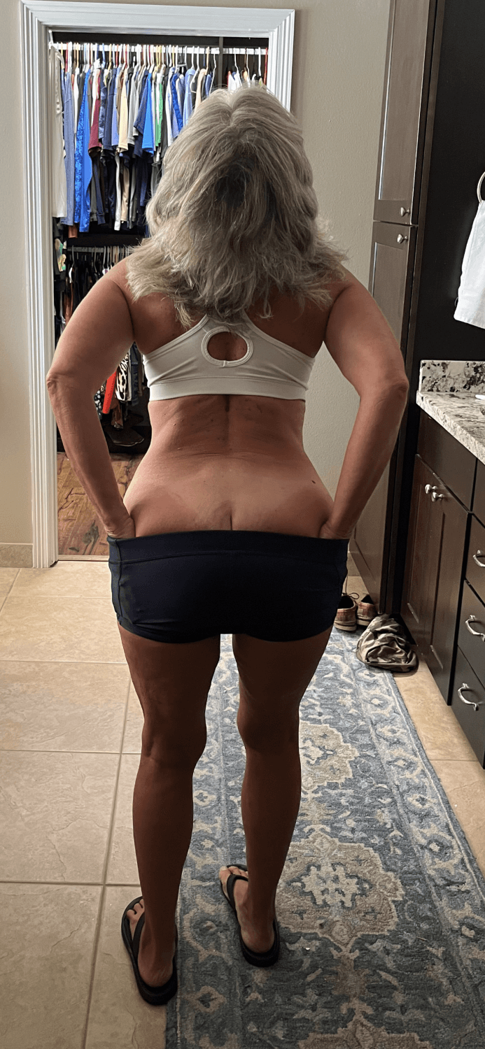 Mature fit wife in her booty shorts
