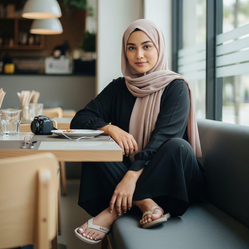 Hijabi Arab feet and spit compilation