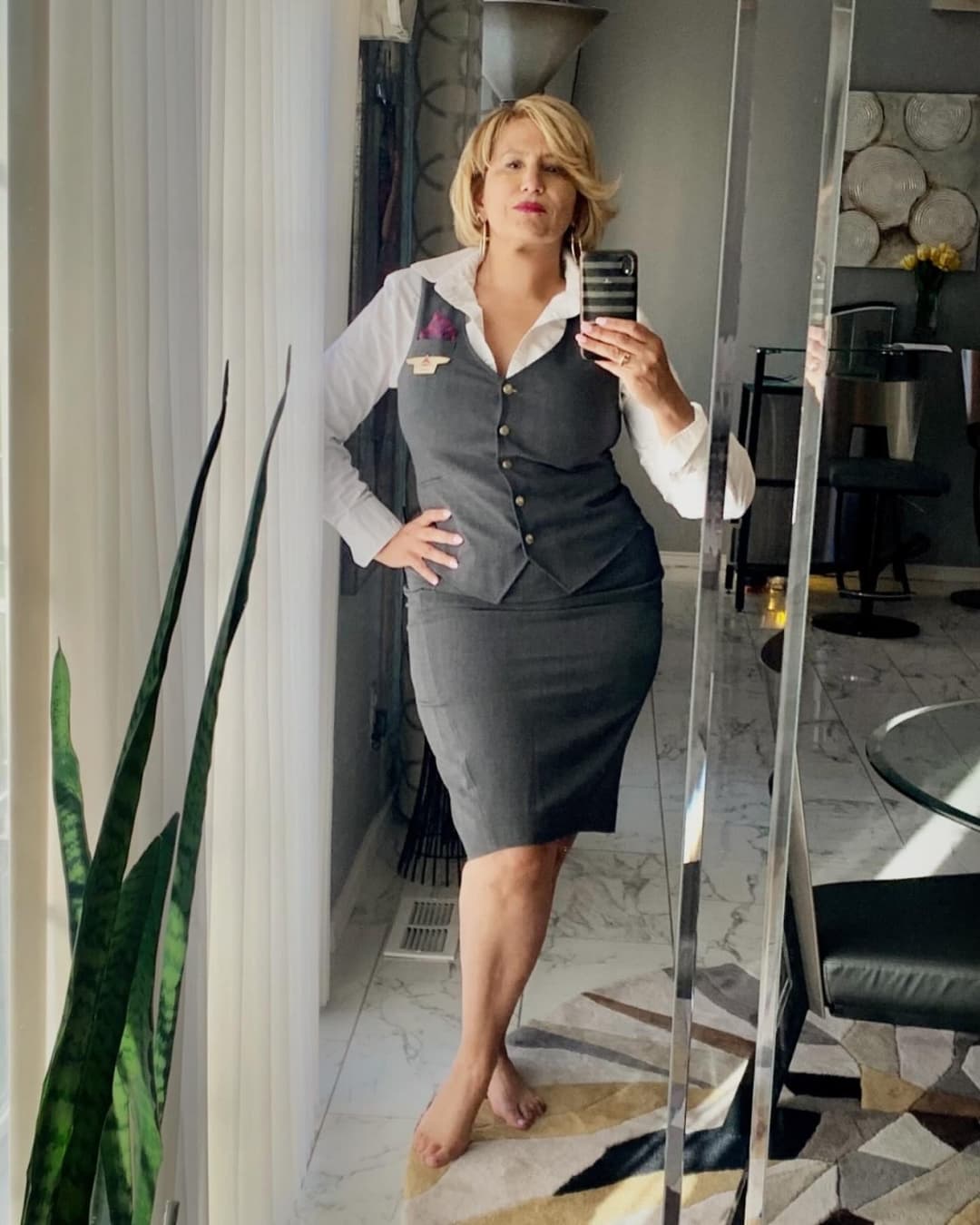 Thick Gilf flight attendant 3
