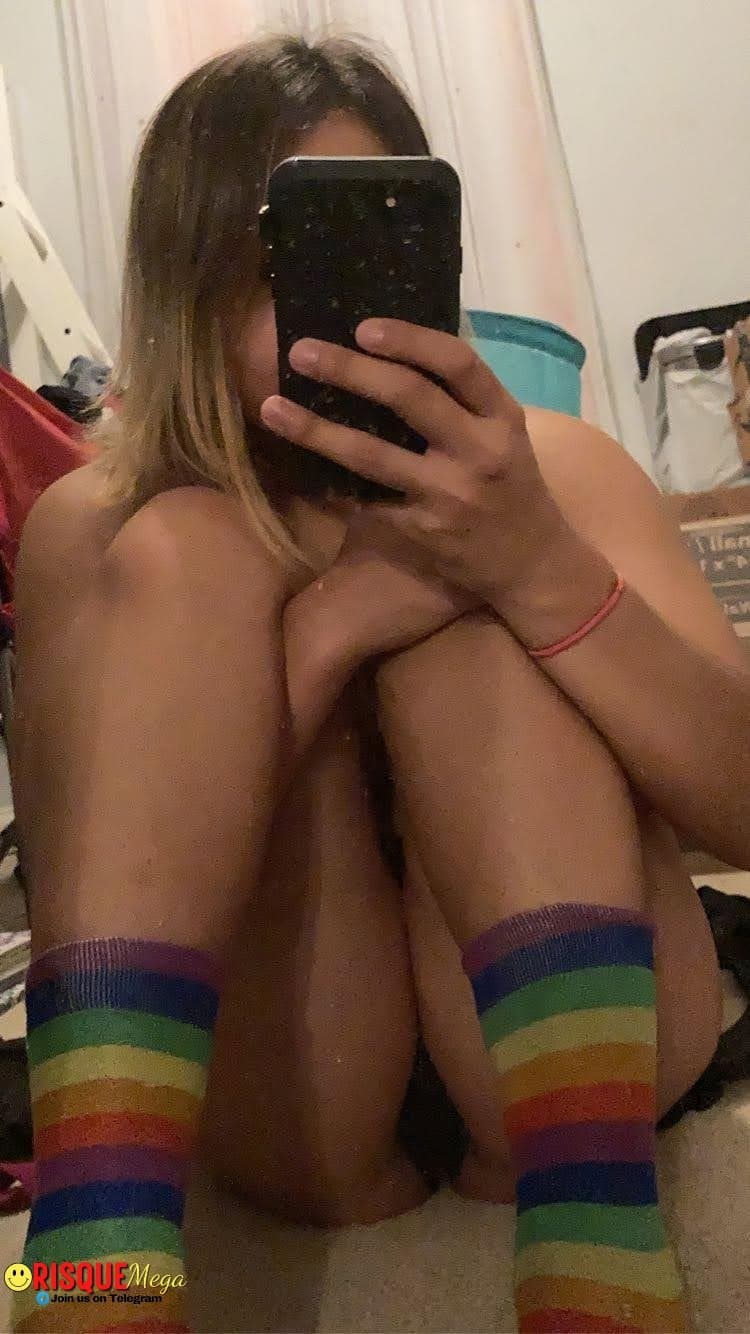 chubby dark skinned shows off body