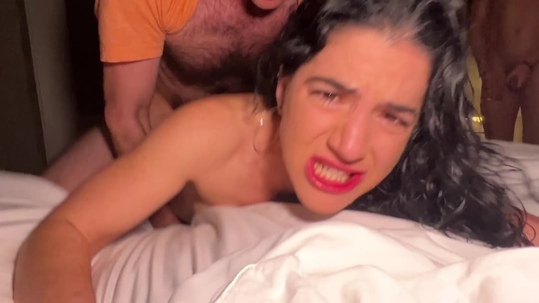 Her First Anal Gangbang with 11 Guys