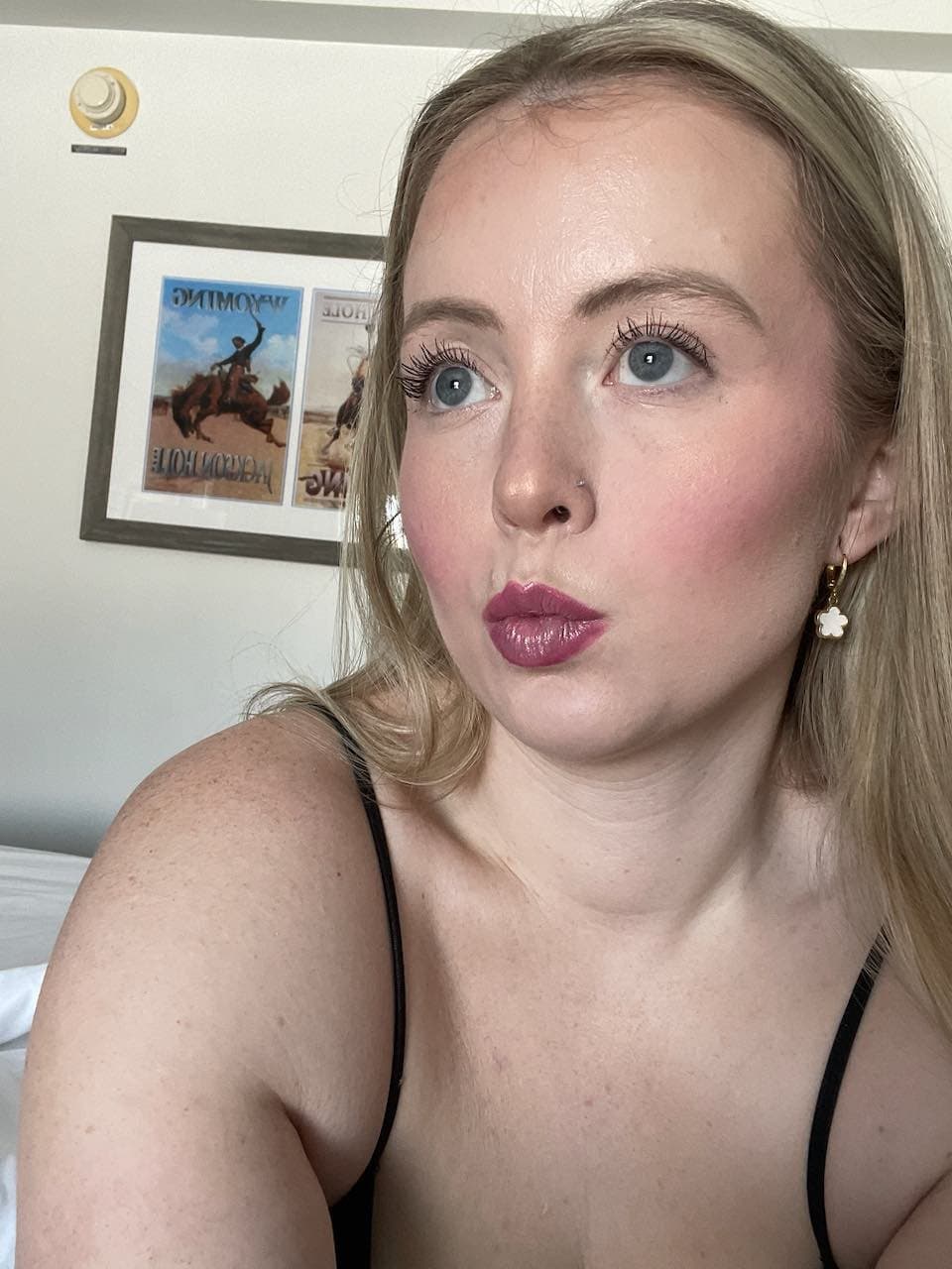 PAWG Brooke thick flight attendant with pierced nipples