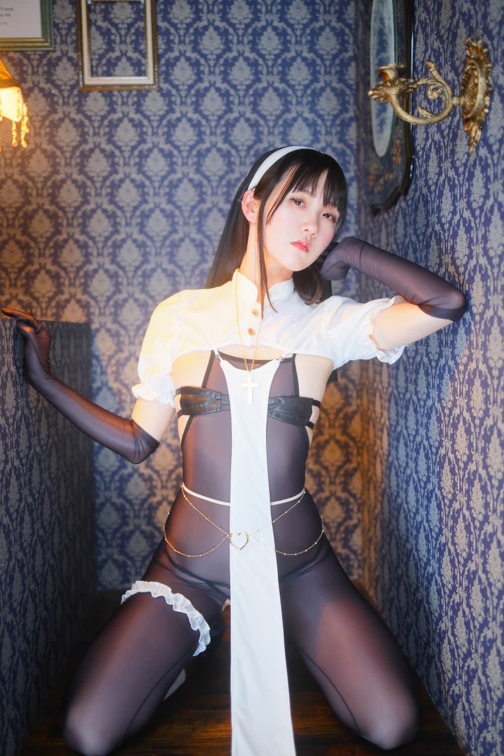 Asian beauty chiruchiruyuki play a pure nun during the day and a slutty maid at night