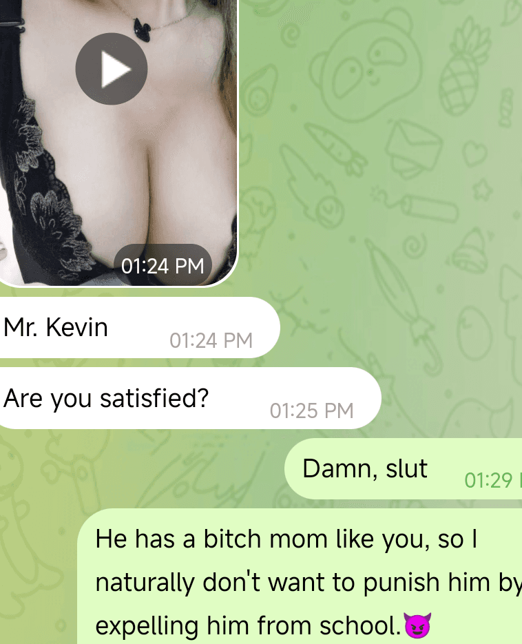 Once again pretending to be a teacher, I successfully got an Asian  milf mom to show her big boobs