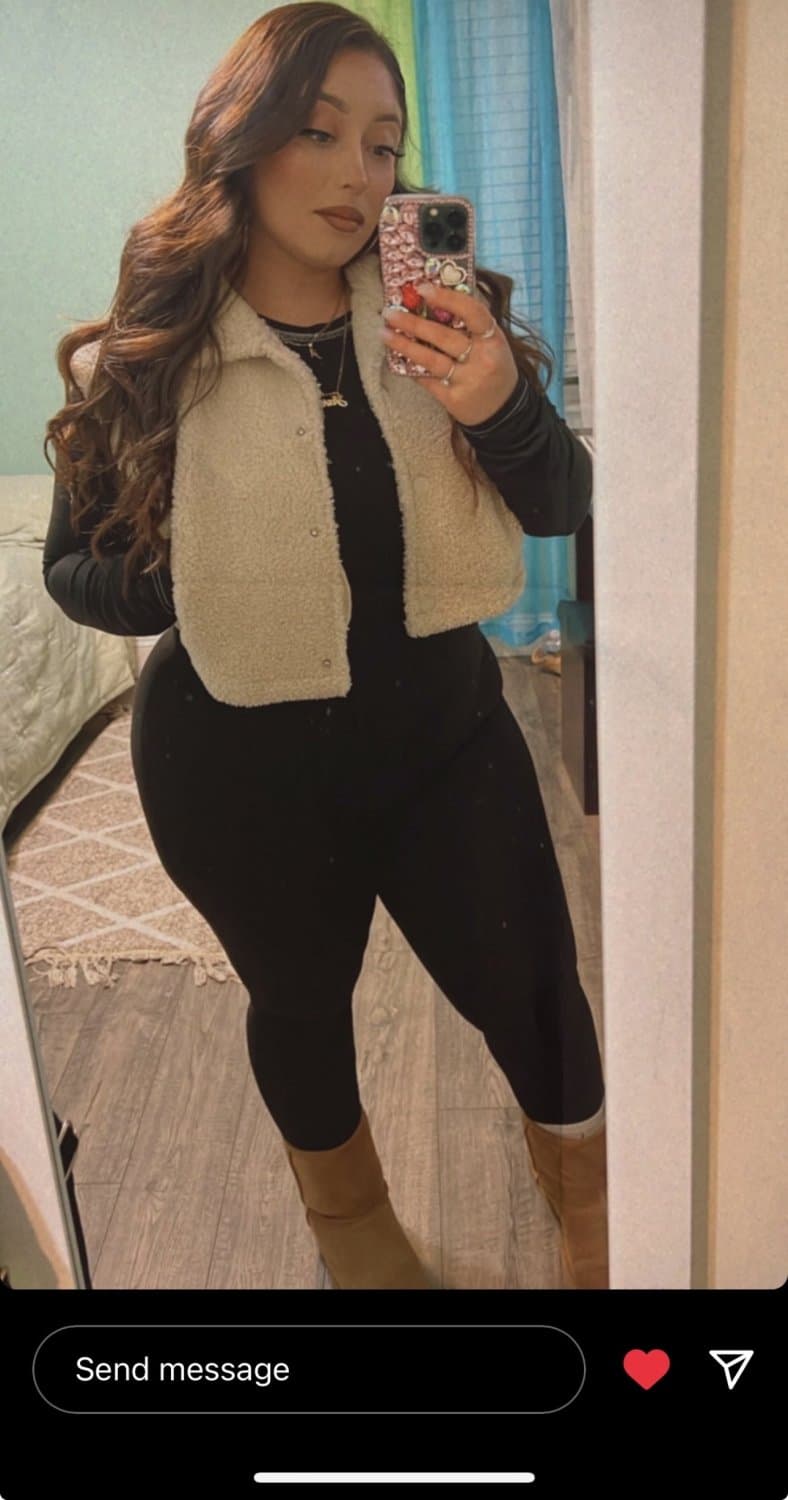 Bay Area Latina lesbian having fun with strap