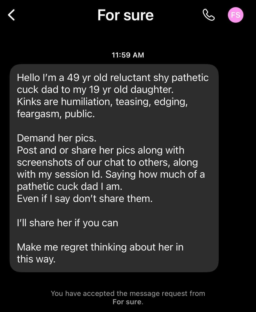 Perv Dad Completely Risks His Own Daughter. REAL WITH TEXTS