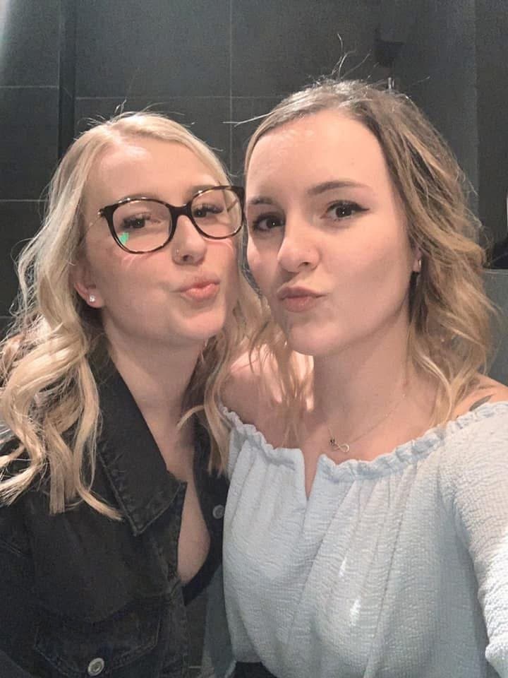 My buddys gf looks so good making out with another one of her whore friends