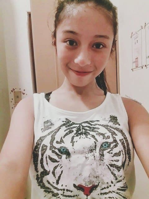 Even though her body is small, her breasts are not as small as her body.