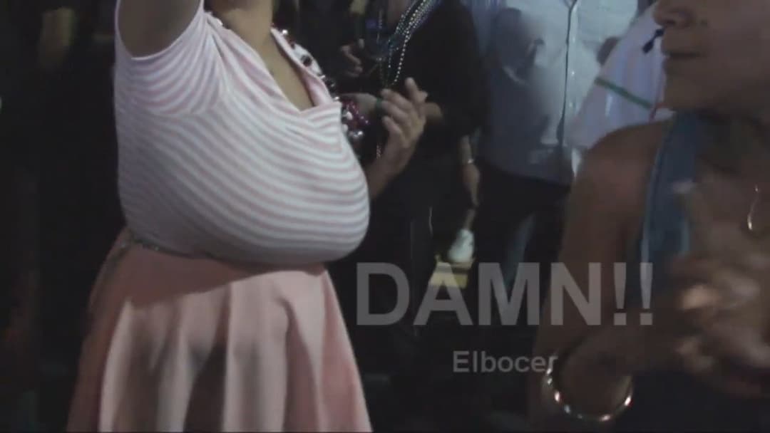 Classic: MAMMOTH Juggs flashed at Mardi Gras!!