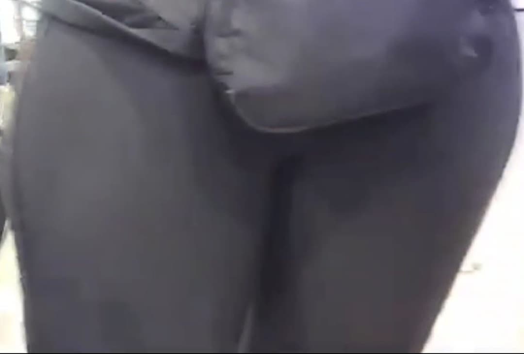 Thick German trying to hide her Fat Pussy Lips Cameltoe with Pouch