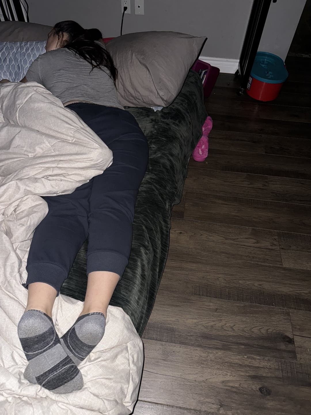 Sexy MILF wife so sexy when sleeping. Touch her!