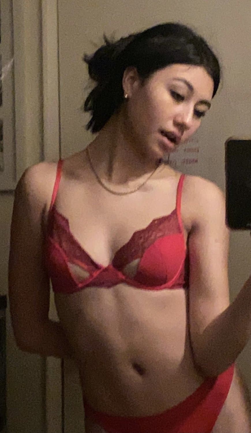 ASIAN Goth Girl in Calvin Klein Panties LEAKED! Nudes included! Fap to her submissive body!