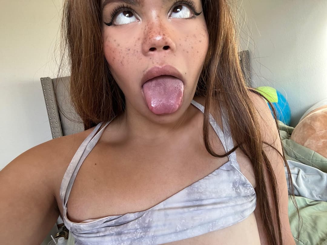 Ahegao tongues out selfies