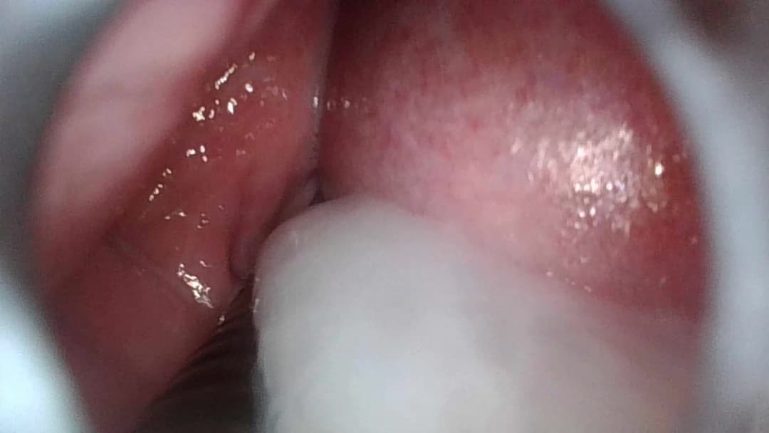 With the endoscope in her vagina, fingered her, licked her, and then insert my penis and cum inside.