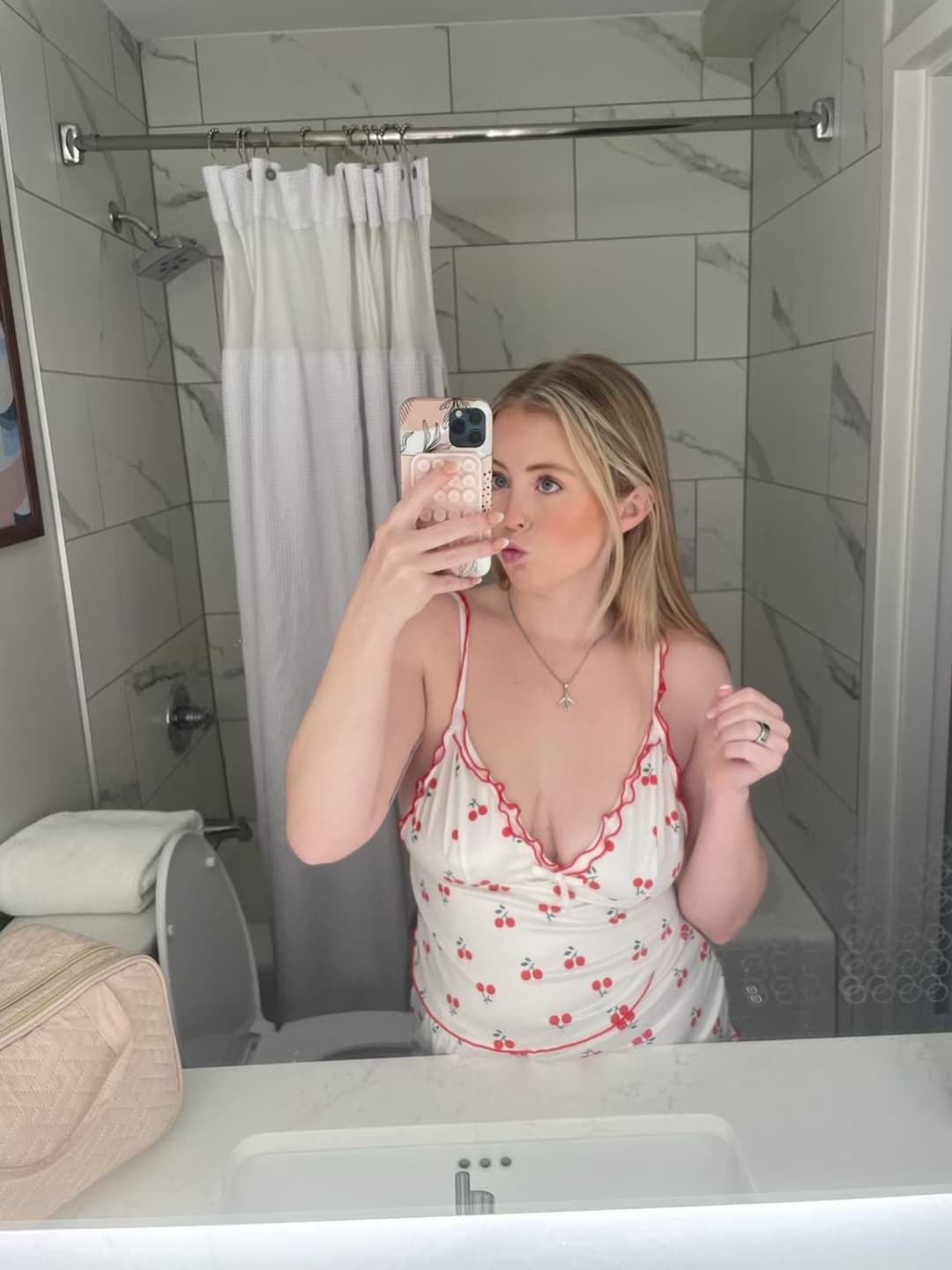 PAWG Brooke thick flight attendant with pierced nipples