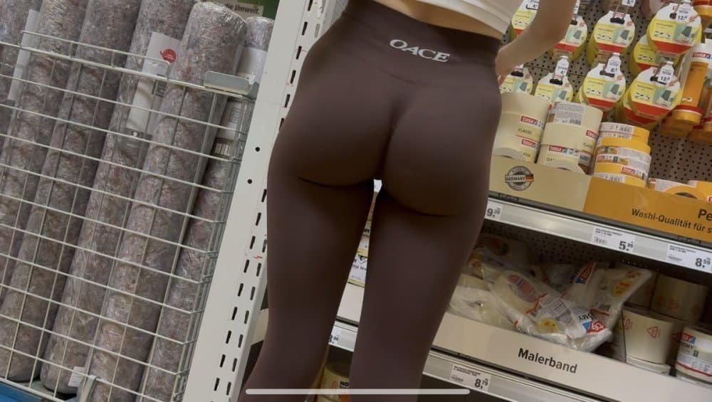 Wasian Teen Bends Over in Yoga Pants