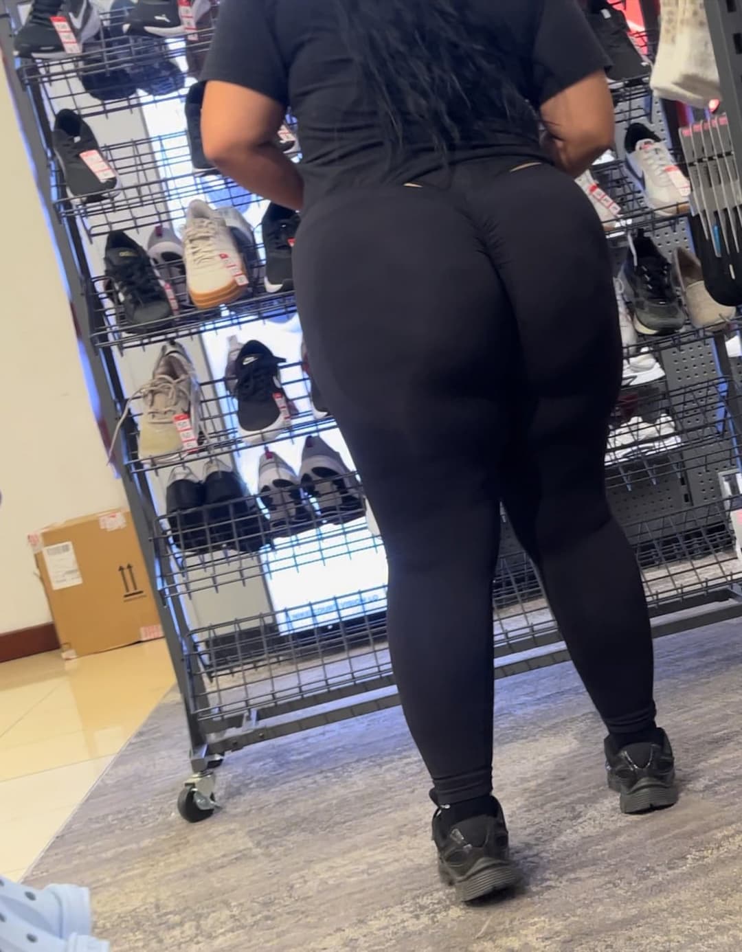 Black thong show off. Tease. Whale tail . Thong slip. Not oc