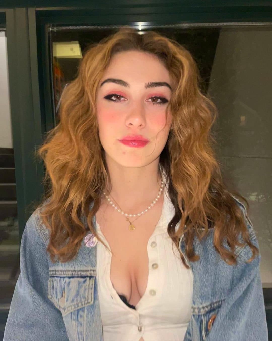 Blonde German slut with black pubes