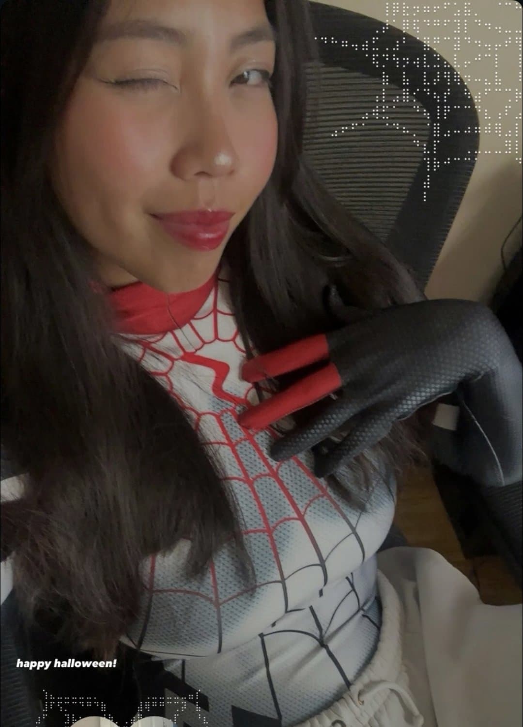 Sexy college slut shows off her big tits with her Halloween costume