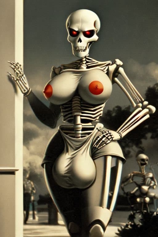 Vintage Style Halloween AI Futanari Artwork That I Generated