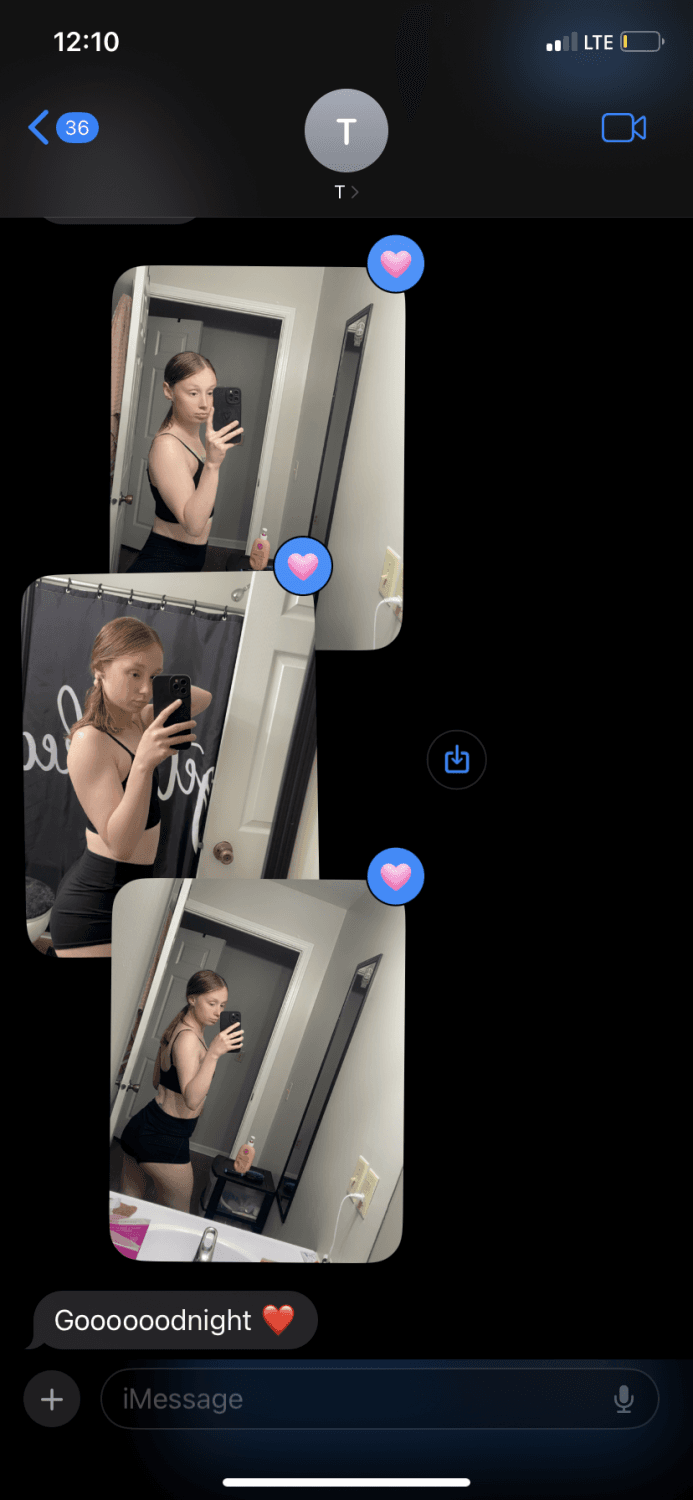 He thinks shes so in love with him. But she sneaks off and sends me pics every night. Her body is ?