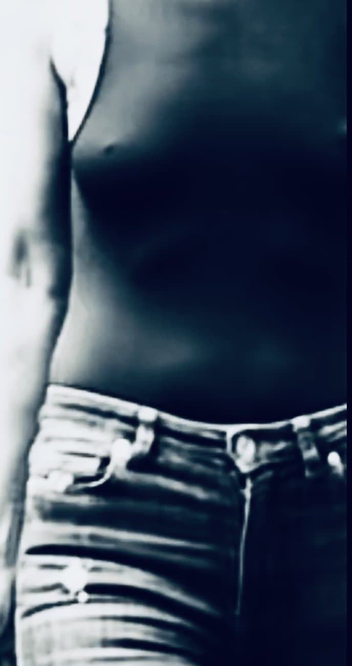 Uk petite milf bra less wearing sheer see through vest English biker milf tattoos