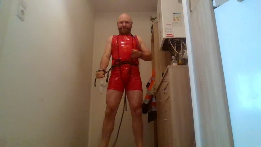 PigSlaveAndy in Latex Bondage