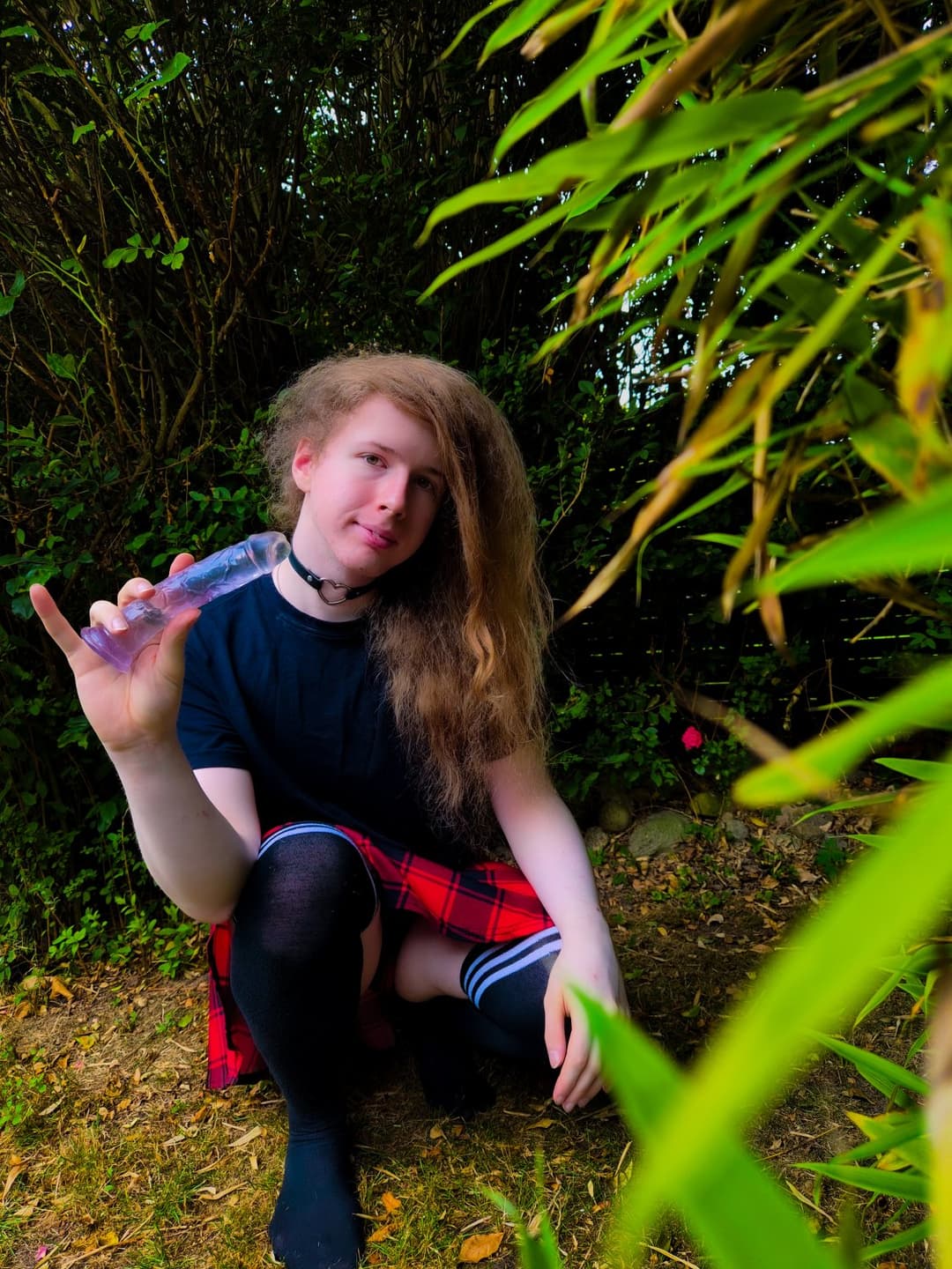 Femboy chills in Garden :3