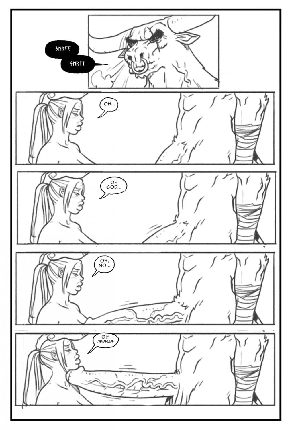 [comic] Lara Croft in the labyrinth of the minotaur (english - español)