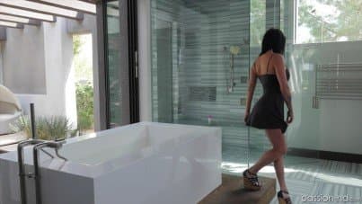 
wet babe gets fucked in shower