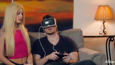 
while her boyfriend plays video games