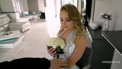 
white wedding dress and a tramp stamp