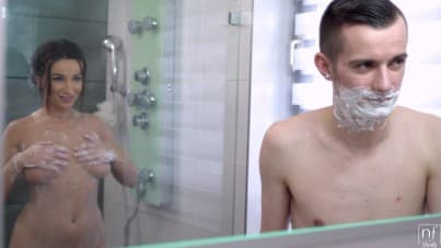 
bathroom busty voyeur