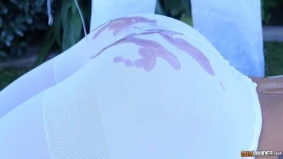 
ripped leggings and squirt massage