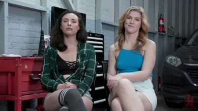 
lesbian fisting BDSM in the garage