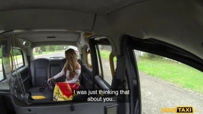 
Stacey Saran in the fake taxi