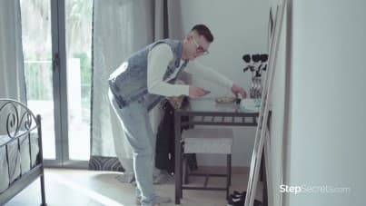 
stepmom gently punishes her nerdy stepson