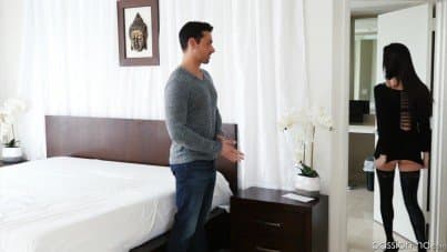 
charming girl in blue panties