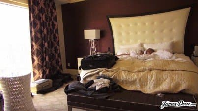 
James Deen and Janice Griffith having fun in a hotel room
