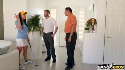 
a golf lesson for his wife