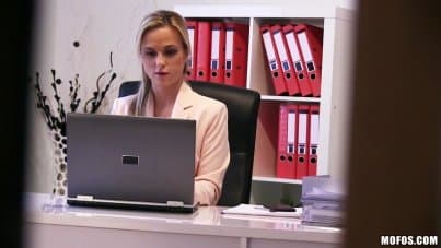 
czech blonde seduction in office