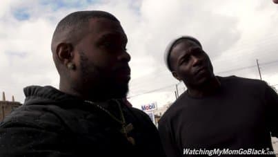 
slutty mommy takes three black cocks in all her three holes