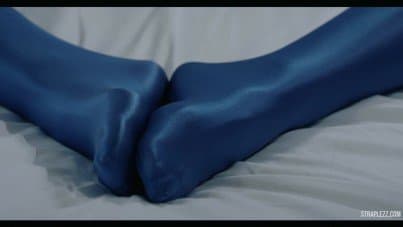 
lesbian domination, silk lingerie and big strap on