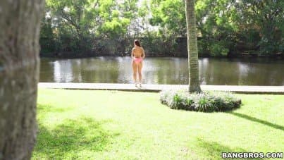 
pornstar's oiled ass gets hard outdoor sex