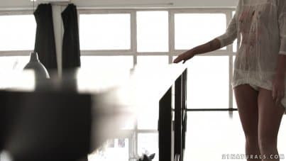 
gentle sex on the stairway