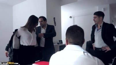 
wild gangbang in office